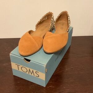 TOMS Women's Carmel Brown Suede and Leopard Print Flats